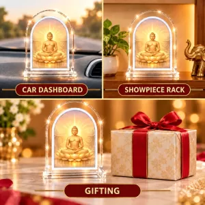 Buddha L Shape Acrylic Showpiece 3 X 3.5 Inch For Home, Office And Car (F175862) Buddha L Shape Acrylic Showpiece 3 X 3.5 Inch For Home, Office And Car (F175862)