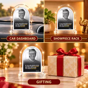Bill Gates L Shape Acrylic Showpiece 3 X 3.5 Inch For Home, Office And Car (F175898)