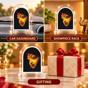 Durga Maa L Shape Acrylic Showpiece 3 X 3.5 Inch For Home, Office And Car (F175914) Durga Maa L Shape Acrylic Showpiece 3 X 3.5 Inch For Home, Office And Car (F175914)