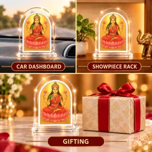 Goddess Lakshmi L Shape Acrylic Showpiece 3 X 3.5 Inch For Home, Office And Car (F175922) Goddess Lakshmi L Shape Acrylic Showpiece 3 X 3.5 Inch For Home, Office And Car (F175922)