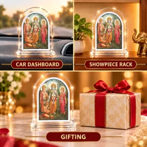 Ram Darbar L Shape Acrylic Showpiece 3 X 3.5 Inch For Home, Office And Car (F175937) Ram Darbar L Shape Acrylic Showpiece 3 X 3.5 Inch For Home, Office And Car (F175937)
