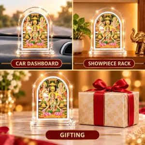 Maa Lakshmi L Shape Acrylic Showpiece 3 X 3.5 Inch For Home, Office And Car (F175944) Maa Lakshmi L Shape Acrylic Showpiece 3 X 3.5 Inch For Home, Office And Car (F175944)