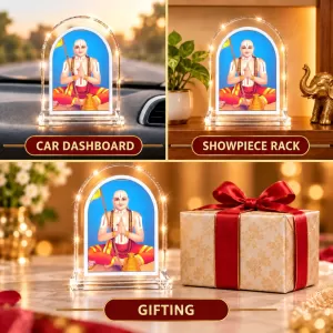 Adi Shankaracharya L Shape Acrylic Showpiece 3 X 3.5 Inch For Home, Office And Car (F175991)