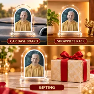 Radhanath Swami L Shape Acrylic Showpiece 3 X 3.5 Inch For Home, Office And Car (F176025) Radhanath Swami L Shape Acrylic Showpiece 3 X 3.5 Inch For Home, Office And Car (F176025)