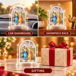 Shree Chaitannya L Shape Acrylic Showpiece 3 X 3.5 Inch For Home, Office And Car (F176026)