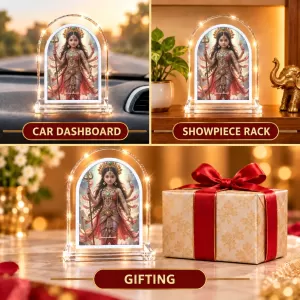Durga Maa L Shape Acrylic Showpiece 3 X 3.5 Inch For Home, Office And Car (F176029) Durga Maa L Shape Acrylic Showpiece 3 X 3.5 Inch For Home, Office And Car (F176029)