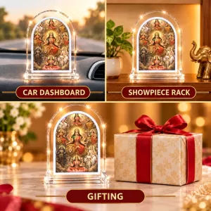 Maa Durga L Shape Acrylic Showpiece 3 X 3.5 Inch For Home, Office And Car (F176031) Maa Durga L Shape Acrylic Showpiece 3 X 3.5 Inch For Home, Office And Car (F176031)