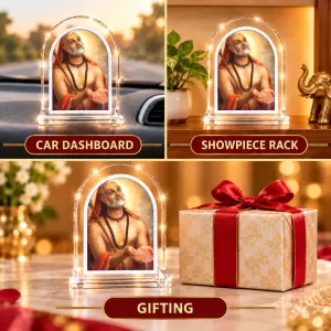 Adi Shankaracharya L Shape Acrylic Showpiece 3 X 3.5 Inch For Home, Office And Car (F176044)