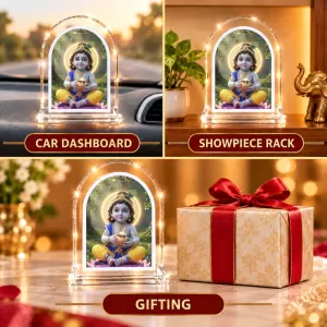 Lord Krishna L Shape Acrylic Showpiece 3 X 3.5 Inch For Home, Office And Car (F176127) Lord Krishna L Shape Acrylic Showpiece 3 X 3.5 Inch For Home, Office And Car (F176127)