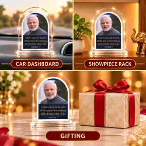 Narendra Modi L Shape Acrylic Showpiece 3 X 3.5 Inch For Home, Office And Car (F176129) Narendra Modi L Shape Acrylic Showpiece 3 X 3.5 Inch For Home, Office And Car (F176129)