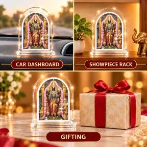 Lord Venkateswara L Shape Acrylic Showpiece 3 X 3.5 Inch For Home, Office And Car (F176153)