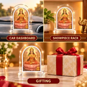 Goddess Lakshmi L Shape Acrylic Showpiece 3 X 3.5 Inch For Home, Office And Car (F176160) Goddess Lakshmi L Shape Acrylic Showpiece 3 X 3.5 Inch For Home, Office And Car (F176160)