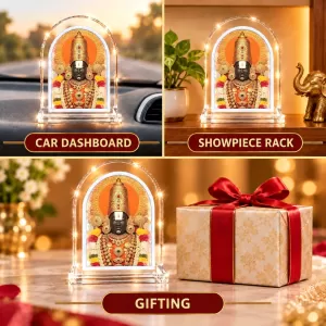 Lord Venkateswara L Shape Acrylic Showpiece 3 X 3.5 Inch For Home, Office And Car (F176179)
