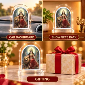 Durga Maa L Shape Acrylic Showpiece 3 X 3.5 Inch For Home, Office And Car (F176196) Durga Maa L Shape Acrylic Showpiece 3 X 3.5 Inch For Home, Office And Car (F176196)