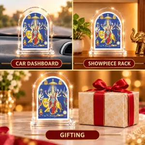 Durga Maa L Shape Acrylic Showpiece 3 X 3.5 Inch For Home, Office And Car (F176198) Durga Maa L Shape Acrylic Showpiece 3 X 3.5 Inch For Home, Office And Car (F176198)