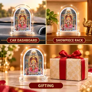 Goddess Lakshmi L Shape Acrylic Showpiece 3 X 3.5 Inch For Home, Office And Car (F176206)