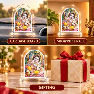 Lord Krishna L Shape Acrylic Showpiece 3 X 3.5 Inch For Home, Office And Car (F176225) Lord Krishna L Shape Acrylic Showpiece 3 X 3.5 Inch For Home, Office And Car (F176225)