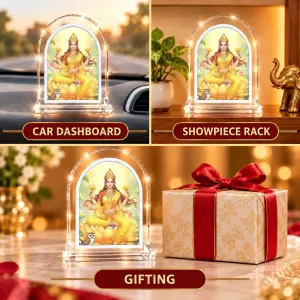 Goddess Lakshmi L Shape Acrylic Showpiece 3 X 3.5 Inch For Home, Office And Car (F176227) Goddess Lakshmi L Shape Acrylic Showpiece 3 X 3.5 Inch For Home, Office And Car (F176227)