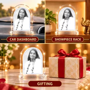 Anandamayi Ma L Shape Acrylic Showpiece 3 X 3.5 Inch For Home, Office And Car (F176229) Anandamayi Ma L Shape Acrylic Showpiece 3 X 3.5 Inch For Home, Office And Car (F176229)