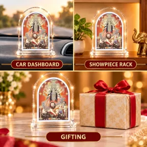 Durga Maa L Shape Acrylic Showpiece 3 X 3.5 Inch For Home, Office And Car (F176235) Durga Maa L Shape Acrylic Showpiece 3 X 3.5 Inch For Home, Office And Car (F176235)