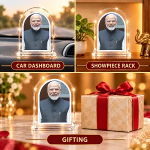Narendra Modi L Shape Acrylic Showpiece 3 X 3.5 Inch For Home, Office And Car (F176264) Narendra Modi L Shape Acrylic Showpiece 3 X 3.5 Inch For Home, Office And Car (F176264)