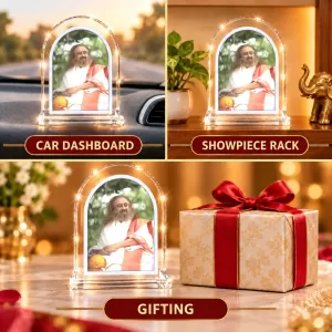 Sri Sri Ravi Shankar L Shape Acrylic Showpiece 3 X 3.5 Inch For Home, Office And Car (F176280) Sri Sri Ravi Shankar L Shape Acrylic Showpiece 3 X 3.5 Inch For Home, Office And Car (F176280)
