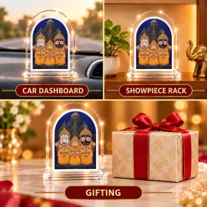 Lord Jagannath L Shape Acrylic Showpiece 3 X 3.5 Inch For Home, Office And Car (F176290)