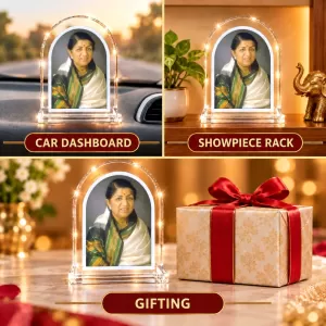 Lata Mangeshkar L Shape Acrylic Showpiece 3 X 3.5 Inch For Home, Office And Car (F176305) Lata Mangeshkar L Shape Acrylic Showpiece 3 X 3.5 Inch For Home, Office And Car (F176305)
