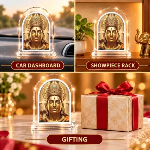Lord Shiva L Shape Acrylic Showpiece 3 X 3.5 Inch For Home, Office And Car (F176308)