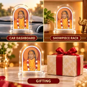 JagadGuru Kripalu Maharaj L Shape Acrylic Showpiece 3 X 3.5 Inch For Home, Office And Car (F176376) JagadGuru Kripalu Maharaj L Shape Acrylic Showpiece 3 X 3.5 Inch For Home, Office And Car (F176376)