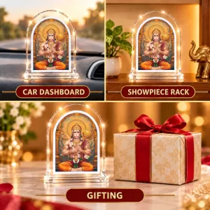 Hanuman L Shape Acrylic Showpiece 3 X 3.5 Inch For Home, Office And Car (F176433)