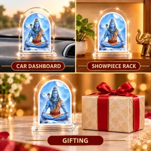 Lord Shiva L Shape Acrylic Showpiece 3 X 3.5 Inch For Home, Office And Car (F176451)