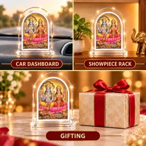 Goddess Lakshmi And Narayan L Shape Acrylic Showpiece 3 X 3.5 Inch For Home, Office And Car (F176488) Goddess Lakshmi And Narayan L Shape Acrylic Showpiece 3 X 3.5 Inch For Home, Office And Car (F176488)