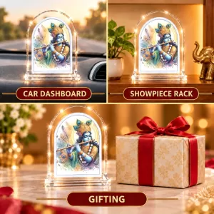 Lord Krishna L Shape Acrylic Showpiece 3 X 3.5 Inch For Home, Office And Car (F176515)