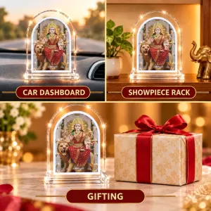 Durga Maa L Shape Acrylic Showpiece 3 X 3.5 Inch For Home, Office And Car (F176537) Durga Maa L Shape Acrylic Showpiece 3 X 3.5 Inch For Home, Office And Car (F176537)