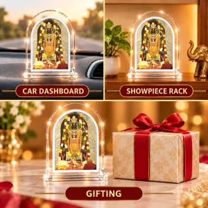 Lord Venkateswara L Shape Acrylic Showpiece 3 X 3.5 Inch For Home, Office And Car (F176542)