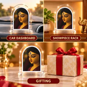 Durga Maa L Shape Acrylic Showpiece 3 X 3.5 Inch For Home, Office And Car (F176543) Durga Maa L Shape Acrylic Showpiece 3 X 3.5 Inch For Home, Office And Car (F176543)