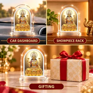 Goddess Lakshmi L Shape Acrylic Showpiece 3 X 3.5 Inch For Home, Office And Car (F176566) Goddess Lakshmi L Shape Acrylic Showpiece 3 X 3.5 Inch For Home, Office And Car (F176566)