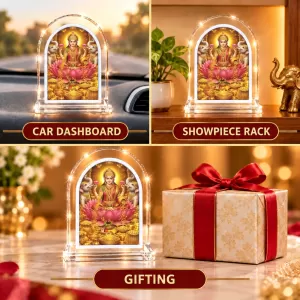 Goddess Lakshmi L Shape Acrylic Showpiece 3 X 3.5 Inch For Home, Office And Car (F176568)