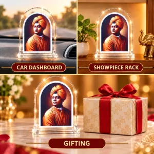Swami Vivekananda L Shape Acrylic Showpiece 3 X 3.5 Inch For Home, Office And Car (F176574) Swami Vivekananda L Shape Acrylic Showpiece 3 X 3.5 Inch For Home, Office And Car (F176574)