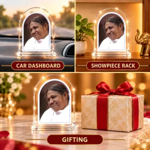 Mata Amritanandamayi L Shape Acrylic Showpiece 3 X 3.5 Inch For Home, Office And Car (F176580) Mata Amritanandamayi L Shape Acrylic Showpiece 3 X 3.5 Inch For Home, Office And Car (F176580)