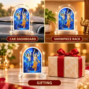 Shree Chaitannya L Shape Acrylic Showpiece 3 X 3.5 Inch For Home, Office And Car (F176590)