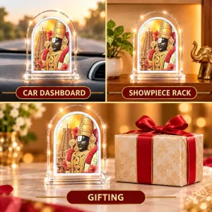 Lord Venkateswara L Shape Acrylic Showpiece 3 X 3.5 Inch For Home, Office And Car (F176597)