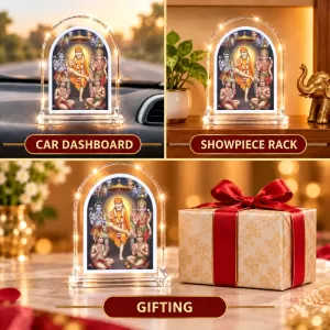 Shirdi Sai Baba L Shape Acrylic Showpiece 3 X 3.5 Inch For Home, Office And Car (F176633) Shirdi Sai Baba L Shape Acrylic Showpiece 3 X 3.5 Inch For Home, Office And Car (F176633)