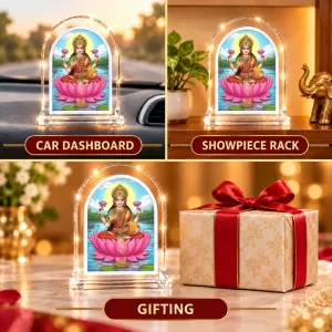 Goddess Lakshmi L Shape Acrylic Showpiece 3 X 3.5 Inch For Home, Office And Car (F176634) Goddess Lakshmi L Shape Acrylic Showpiece 3 X 3.5 Inch For Home, Office And Car (F176634)