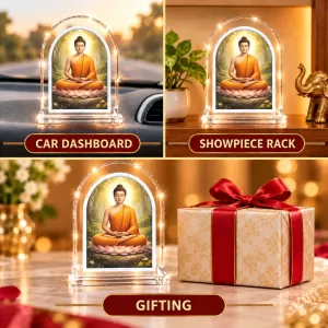 Buddha L Shape Acrylic Showpiece 3 X 3.5 Inch For Home, Office And Car (F176635) Buddha L Shape Acrylic Showpiece 3 X 3.5 Inch For Home, Office And Car (F176635)
