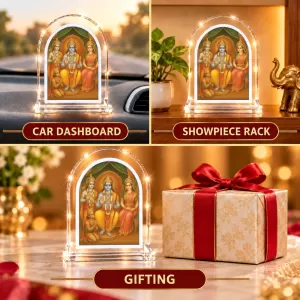 Ram Darbar L Shape Acrylic Showpiece 3 X 3.5 Inch For Home, Office And Car (F176639) Ram Darbar L Shape Acrylic Showpiece 3 X 3.5 Inch For Home, Office And Car (F176639)