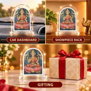 Goddess Lakshmi L Shape Acrylic Showpiece 3 X 3.5 Inch For Home, Office And Car (F176658) Goddess Lakshmi L Shape Acrylic Showpiece 3 X 3.5 Inch For Home, Office And Car (F176658)