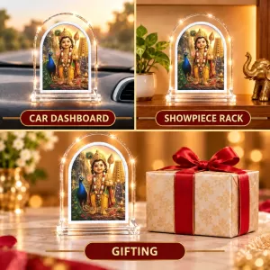 Lord Murugan L Shape Acrylic Showpiece 3 X 3.5 Inch For Home, Office And Car (F176665) Lord Murugan L Shape Acrylic Showpiece 3 X 3.5 Inch For Home, Office And Car (F176665)