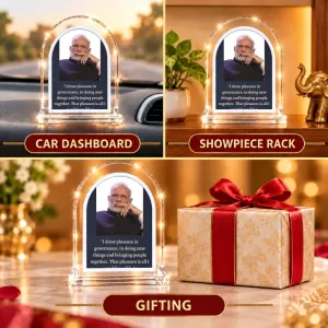 Narendra Modi L Shape Acrylic Showpiece 3 X 3.5 Inch For Home, Office And Car (F176675) Narendra Modi L Shape Acrylic Showpiece 3 X 3.5 Inch For Home, Office And Car (F176675)